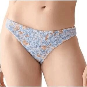 J. Crew Scrunchie hipster bikini bottom afternoon floral Blue Size L‎ NWT